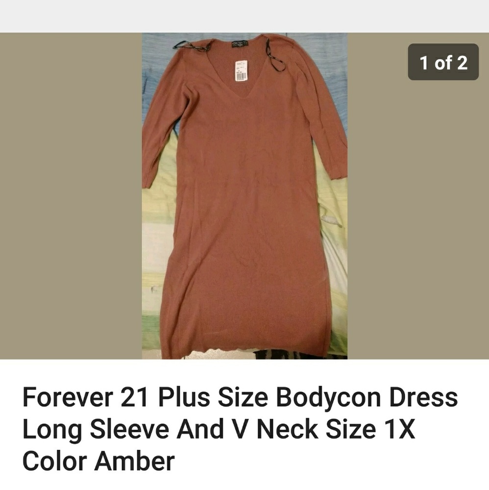Forever 21 Plus Size Bodycon Dress Long Sleeve